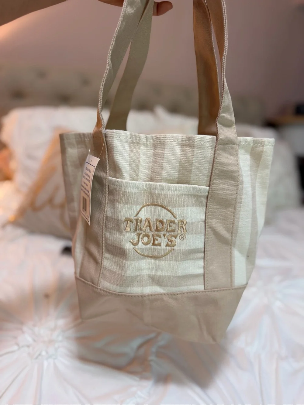 Trader Joe’s tote cream beige new with tags
